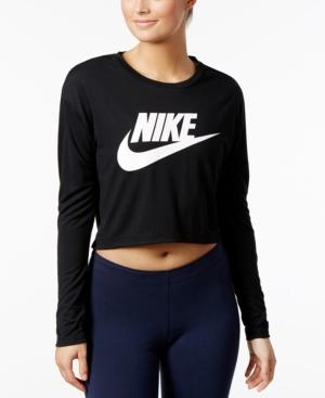 black nike long sleeve crop top