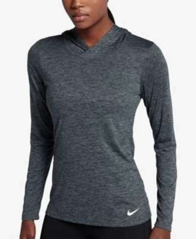 Shop Nike Women's Dry Legend Hooded Top In Black/cool Grey/white