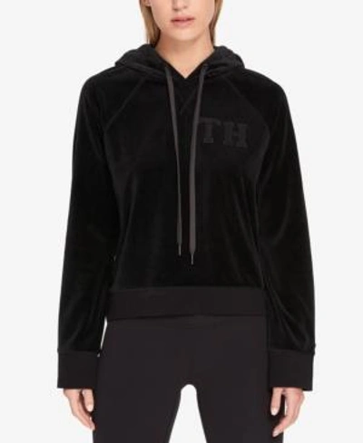 Shop Tommy Hilfiger Sport Velour Hoodie, Created For Macy's In Black