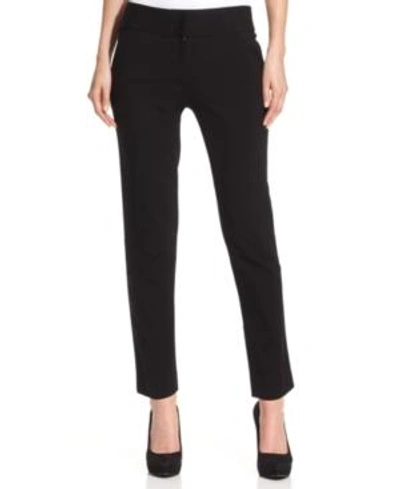 Shop Vince Camuto Straight-leg Ponte Ankle Pants In Black