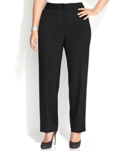 Shop Calvin Klein Plus Size Wide-leg Dress Pants In Black