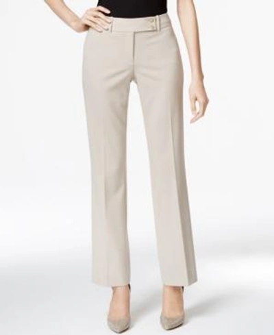 Shop Calvin Klein Fit Solutions Curvy Straight-leg Trousers In Khaki