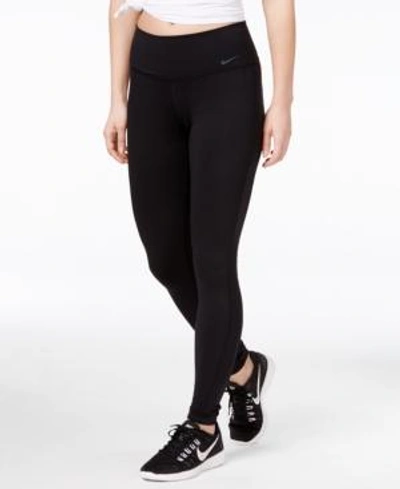 Shop Nike Legend Dri-fit Cotton-blend Training Leggings In Black/cool Grey