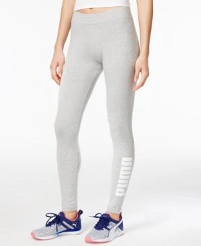 Shop Puma Style Swagger Leggings In Light Gray Heather