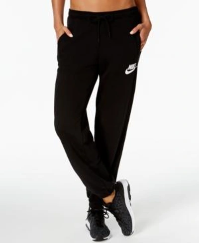 Nike Sportswear Rally Relaxed Fleece Pants In Black/white | ModeSens