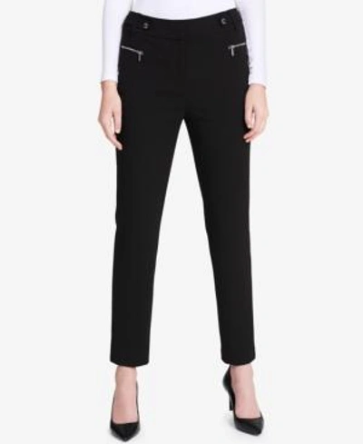 Shop Calvin Klein Zip-pocket Straight-leg Pants In Black