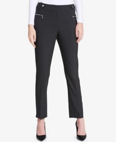 Shop Calvin Klein Zip-pocket Straight-leg Pants In Dark Gray
