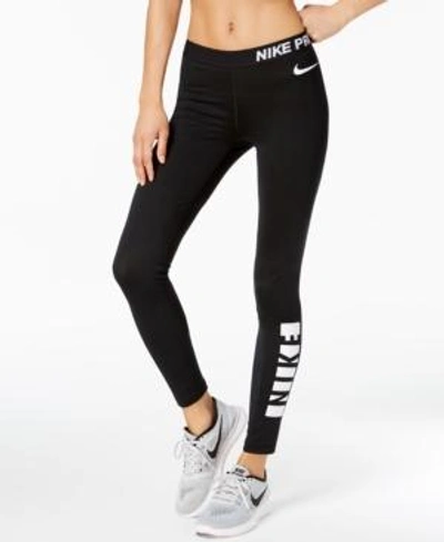 Shop Nike Pro Warm Fleece-lined Leggings In Black
