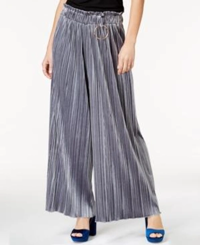 Shop Endless Rose Pleated Velvet Pants In Charcoal