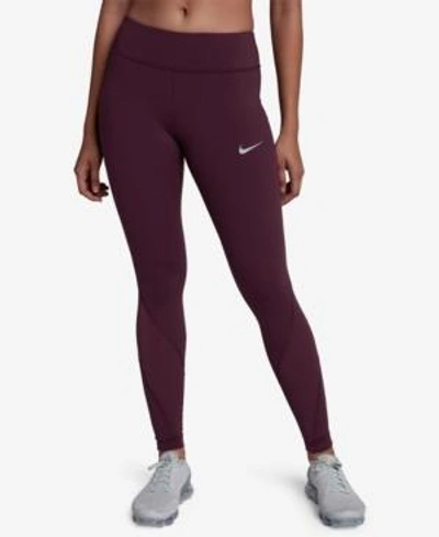 Shop Nike Power Epic Lux Compression Leggings In Bordeaux