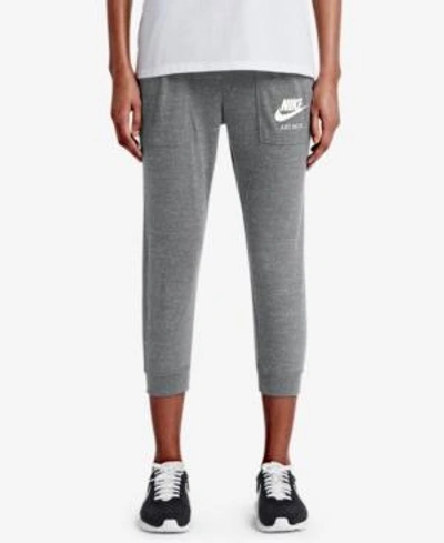 Shop Nike Women's Gym Vintage Capri Pants In Carbon Heather