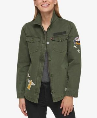 Shop Levi's Cotton Patch Jacket In Army Green