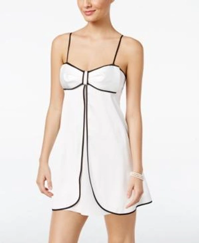 Shop Kate Spade New York Contrast-trimmed Bridal Chemise In Ivory