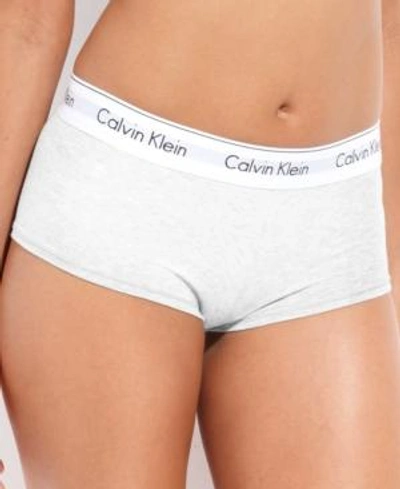 Shop Calvin Klein Modern Cotton Logo Boyshort F3788 In White
