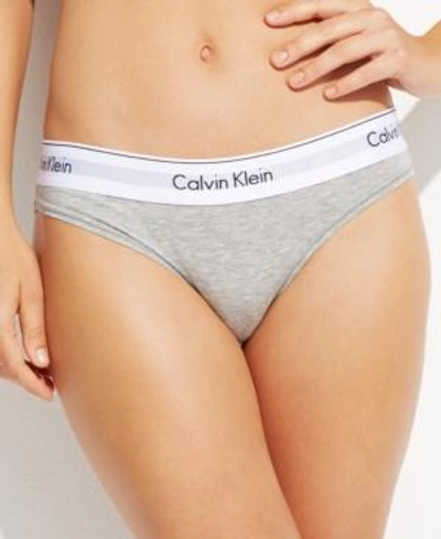Shop Calvin Klein Women's Modern Cotton Bikini Underwear F3787 In Grey Heather