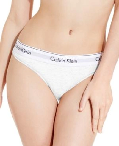 Shop Calvin Klein Modern Cotton Thong F3786 In White