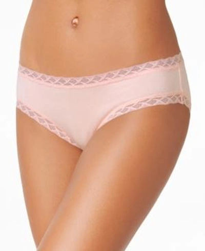 Shop Gucci Bliss Lace-trim Cotton Brief Underwear 156058 In Blushing Pink