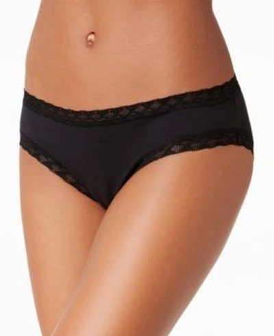 Shop Gucci Bliss Lace-trim Cotton Brief Underwear 156058 In Black