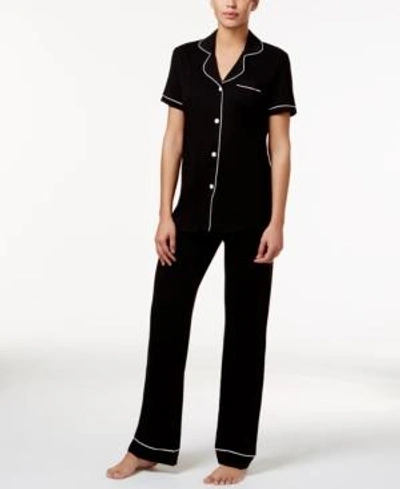 Shop Cosabella Bella Satin-trim Pajama Set Amore9642, Online Only In Black
