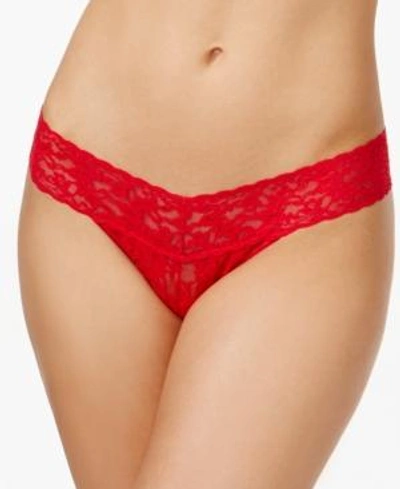 Shop Gucci Women's Signature Lace Low Rise Thong In Granite