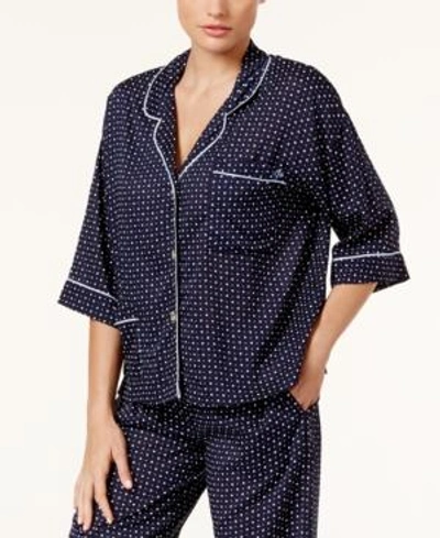 Shop Tommy Hilfiger Jet Setter Printed Pajama Top In Jet Setter Dot