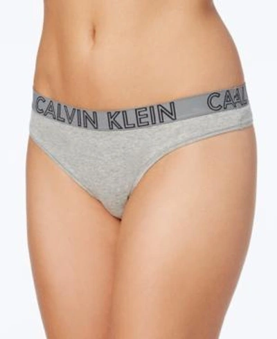 Shop Calvin Klein Ck Ultimate Cotton Thong Qd3636 In Grey Heather