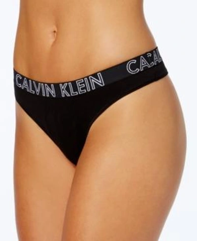 Shop Calvin Klein Ck Ultimate Cotton Thong Qd3636 In Black