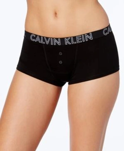 Shop Calvin Klein Ck Ultimate Cotton Boyshort Qd3639 In Black