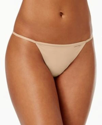 Shop Calvin Klein Sleek Model G-string Thong Underwear D3509 In Bare- Nude 01