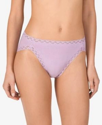 Shop Natori Bliss French-cut Lace-trim Cotton Brief 152058 In Bloom