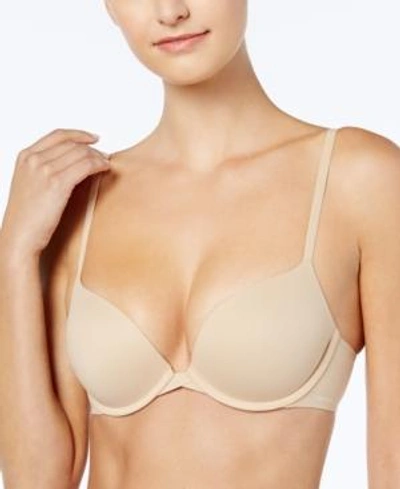 Shop Calvin Klein Perfectly Fit Plunge Push Up Bra Qf1120 In Bare- Nude 01