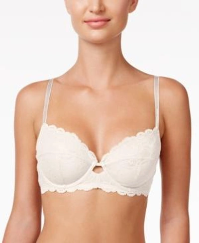 Shop Calvin Klein Seductive Comfort With Lace Full Coverage Bra Qf1741 In Ivory