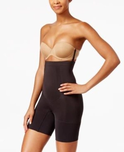 Shop Spanx Oncore High-waisted Mid-thigh Short In Very Black