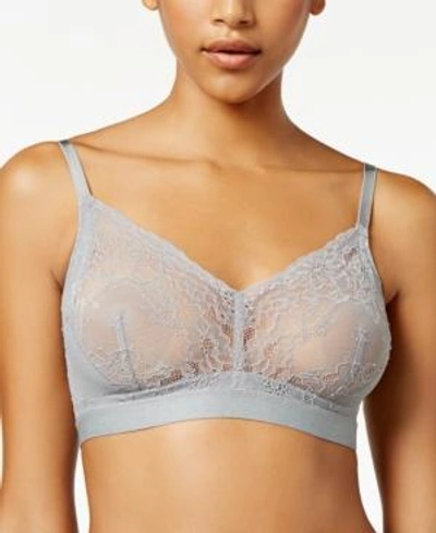 Shop Spanx Sheer Mesh Lace Bralette 10124r In Classic Grey