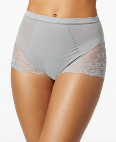Shop Spanx Light-control Sheer Lace Brief 10123r In Classic Grey