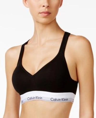 Shop Calvin Klein Women's Modern Cotton Padded Bralette Qf1654 In Black