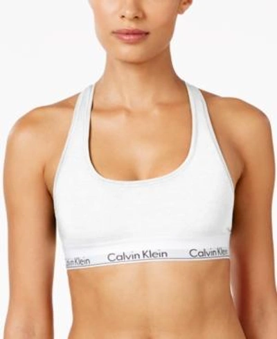 Shop Calvin Klein Modern Cotton Bralette F3785 In White