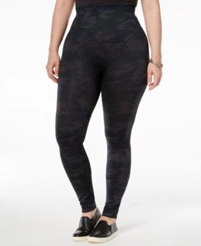 Shop Spanx Women's Plus Size Look At Me Now Tummy Control Leggings In Black Camo