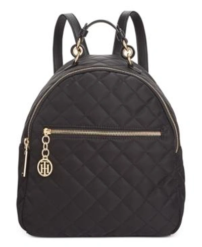 Shop Tommy Hilfiger Isabella Quilted Nylon Dome Backpack, Created For Macy's In Black