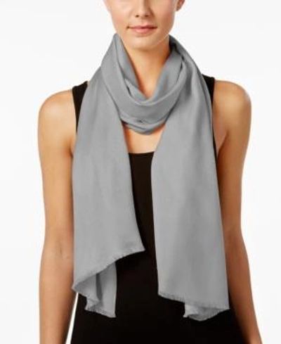 Shop Calvin Klein Basic Soft Wrap & Scarf In One In Grey