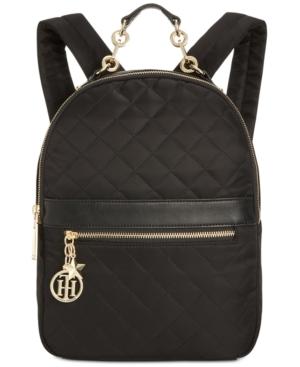 Tommy Hilfiger Charm Quilted Small Backpack In Black | ModeSens