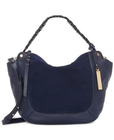 Shop Vince Camuto Luela Small Shoulder Bag, Created For Macy's In Winter Navy