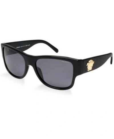 Shop Versace Polarized Polarized Sunglasses , Ve4275 In Black/ Grey Polar