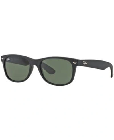 Shop Ray Ban Ray-ban Sunglasses, Rb2132 New Wayfarer Color Mix In Black Matte/green