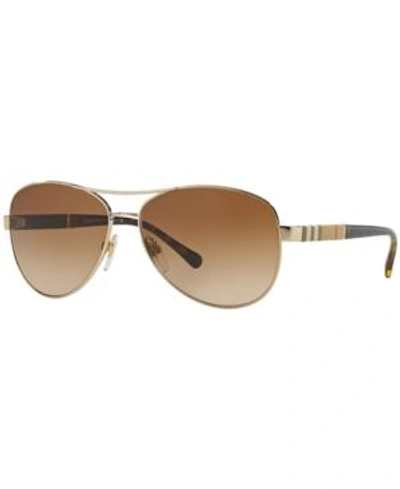 Shop Burberry Polarized Sunglasses , Be3080 In Gold Light/brown Gradient Polar