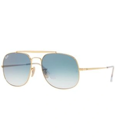 Shop Ray Ban Ray-ban Sunglasses, Rb3561 The General In Gold/blue Gradient