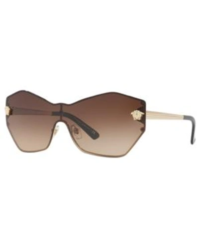 Shop Versace Sunglasses, Ve2182 In Gold/brown Gradient