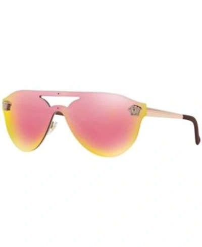 Shop Versace Sunglasses, Ve2161 In Copper/grey Mirror