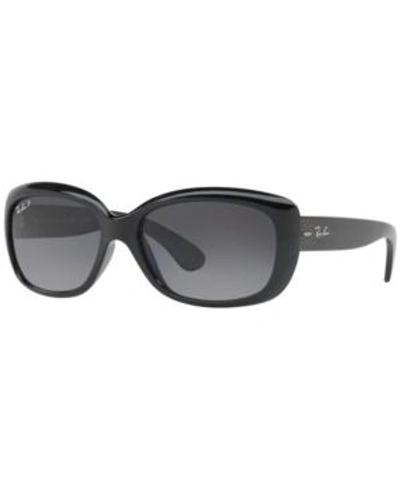 Shop Ray Ban Ray-ban Polarized Sunglasses , Rb4101 Jackie Ohh In Black/grey Grad Polar