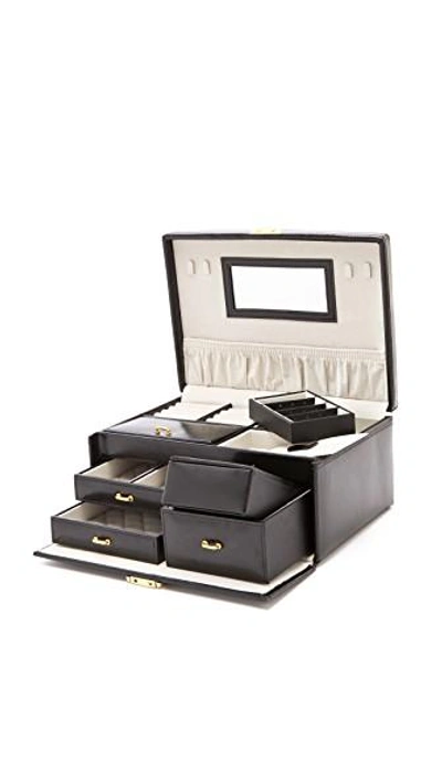 Shop Gift Boutique Tiered Leather Jewelry Box In Black